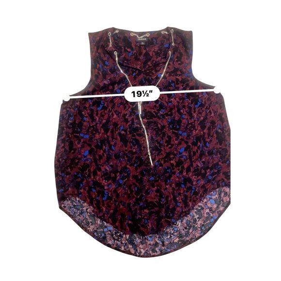 Torrid Womens Sleeveless Watercolor Print Tunic Top With Chain Accent - Picture 6 of 9